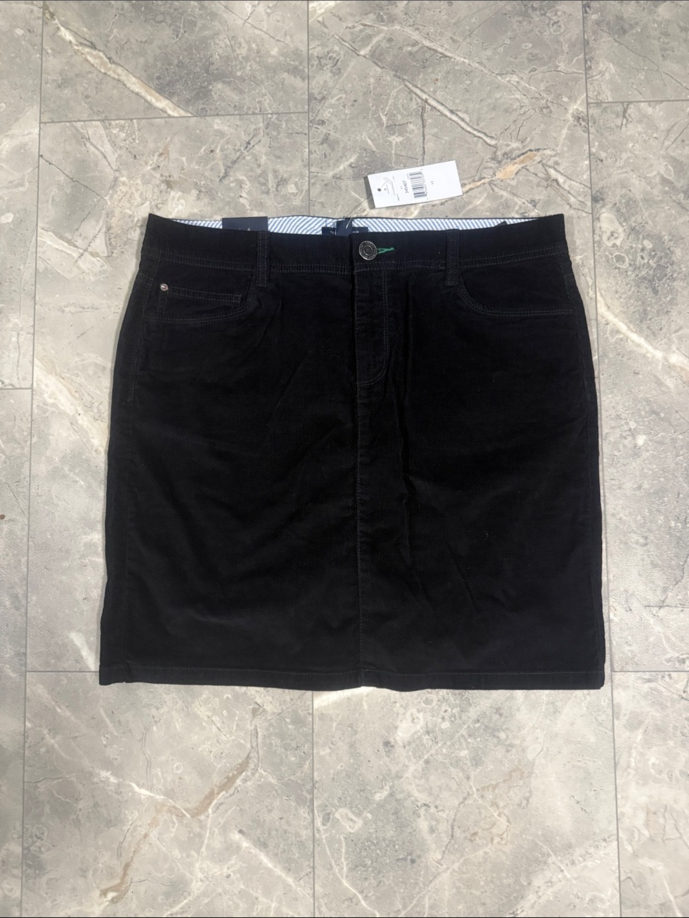 Tommy Hilfiger Black Corduroy Mini Skirt